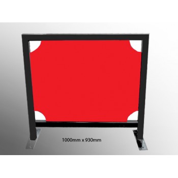 1m x 0.93m Black Square Tube Cafe Wind Barrier with Plain PVC Panel